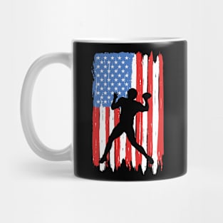 American Flag Football Graphic Mug